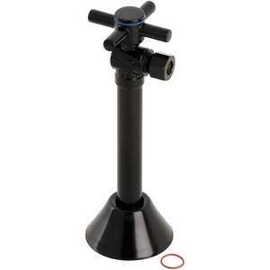 image:imageKingston Brass CC83200DX Concord Matte Black Angle ShutOff Valve 12in Sweat  38in Compression with 5in Extension